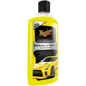 Meguiars Meguiar’s Ultimate Wash & Wax 473ml   Autoshampoo Met Wax   Carnauba & Synthetische Polymeren   Reinigt & Beschermt Lak pas cher