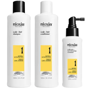 Nioxin Système 1 Kit - Traitement pour cheveux naturels légèrement fragilisés 3 unités pas cher
