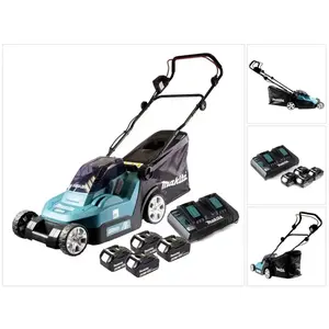 Tondeuse à gazon sans fil - Makita - DLM 382 - 36 V - 38 cm - Bac 40 L - 4x Batterie 5,0 Ah