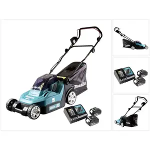 Makita DLM 382 RT2 Batterie tondeuse 36 V ( 2x 18 V ) 38 cm 40 l + 2x ... pas cher