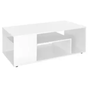 ML-Design Table Basse de Salon Blanc 110x50x41 cm, MDF, Table Spacieus... pas cher