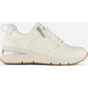 Baskets basses - TAMARIS - Blanc/argent - Lacets - Femme - Synthétique pas cher