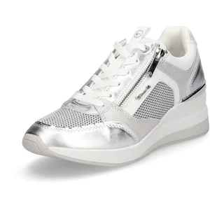 Basket Compensé Cuir Tamaris - Argent-Comb pas cher