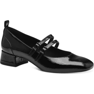 tamaris Ballerines noires vernies à bout carré et à talon décroché bas pas cher