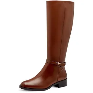 Tamaris Bottes longues en cuir pour femme, cognac, 38 EU pas cher