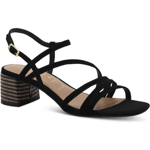 Sandale à Talon Cuir Tamaris - Noir pas cher