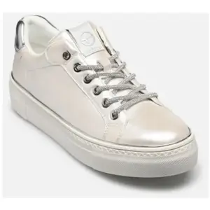 Basket Basse à Lacets Tamaris - Blanc Perle pas cher