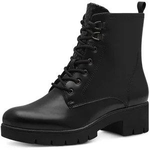 Bottine - Tamaris - Noir Matt - Lacets - Talon Large - Femme pas cher
