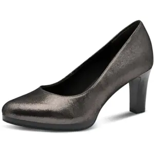 Escarpin Cuir Talon Tamaris - Etain pas cher