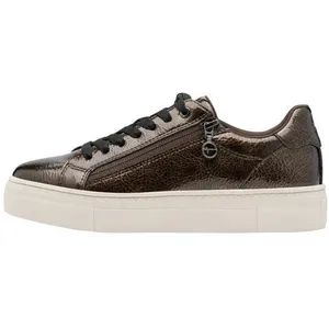 Basket Basse Cuir Tamaris - Bronze Pat pas cher