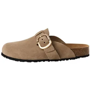 Mules - Tamaris - Taupe - Cuir - Femme - Confort exceptionnel pas cher