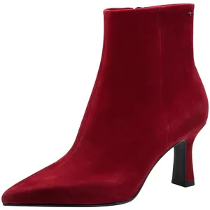 Femme Bottine - TAMARIS - Rouge - Daim - Zip pas cher