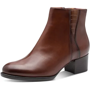 Bottines - TAMARIS - Élégantes - Cuir - Talon carré - Marron pas cher