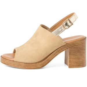 Tamaris Sandales à talon bloc pour femme, beige, 40 EU pas cher