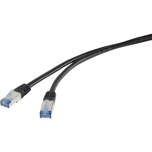 Comparateur de prix : Renkforce RF-4673688 RJ45 Câble réseau, câble patch CAT 6a S/FTP 2.00 m noir résistant aux UV