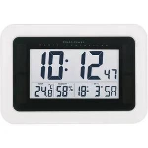 n.a. KW9101 Wandklok Solar, Zendergestuurd 280 mm x 190 mm x 23 mm Wit pas cher
