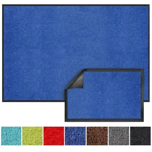 KARAT Tapis de Porte Paillasson dentrée Monochrom Bleu 40 x 60 cm pas cher