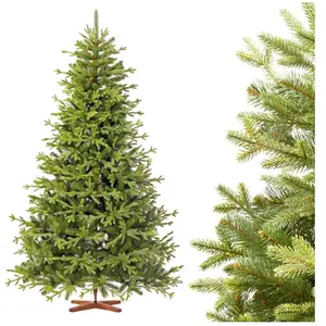 FAIRYTREES Sapin de Noël Artificiel 220 cm Sapin de BAVIÈRE Premium Arbre de Noël avec Support en Bois pas cher