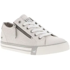 Baskets basses Mustang Femme - Blanc - Lacets plats - Semelle plate