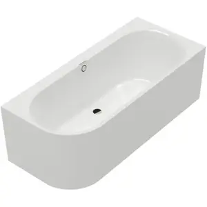 Villeroy & Boch Oberon 2.1 half vrijstaand bad 2-persoons rechts 180x80x60cm mat stone white quaryl