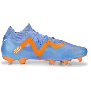 Chaussures De Foot Crampons Moulés Homme - PUMA FUTURE MATCH - Bleu Et Orange pas cher