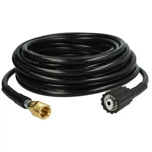 Vhbw vhbw Tuyau de rallonge 15 m compatible avec Kärcher K 3.98 M T 100, K 3.99 M plus nettoyeur haute pression avec connexion M22 x 1,5, noir pas cher