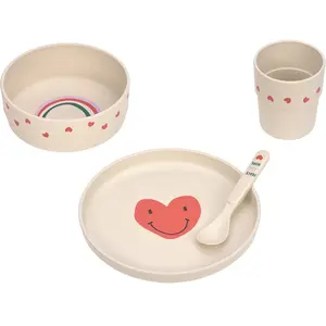 Lässig serviesset PP/Cellulose - Happy Rascals Heart lavender pas cher