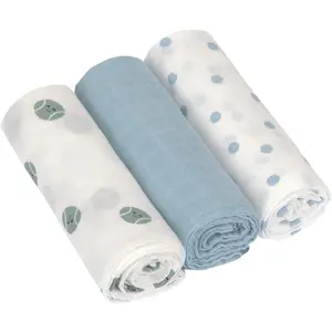 Lässig Tiny Team Swaddle - 3 Stuks - 80 x 80 cm - Heavenly Soft - Pale Blue pas cher