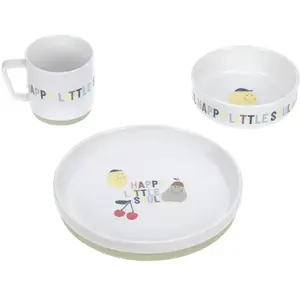 Lässig Servies set voor kinderen - porselein en Siliconen - Happy Fruits pas cher