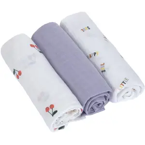 Lässig Hydrofiele luier swaddle doek 3 stuks 85 x 85 cm - Happy fruits cherry pas cher