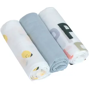 Lässig, Lange + bavoir, Mullwindeln & Mulltücher Mulltuch 3er Pack Heavenly Soft Swaddle L (80 cm, 80 cm) pas cher