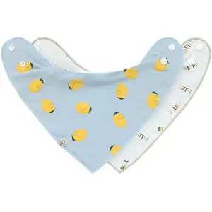 Lässig Lot de 2 bavoirs bandanas avec col bénitier Happy Fruits Citron pas cher