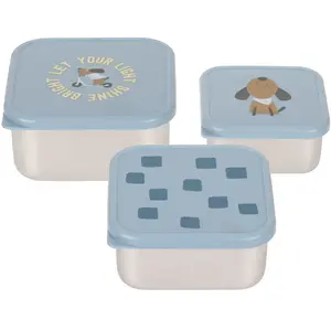 Lässig Lot de 3 petites boîtes à goûter inox Pattern Part pas cher