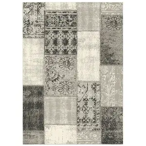 KARAT Tapis d'extérieur Pour terrasse et balcon Coton Gris 200 x 290 cm pas cher