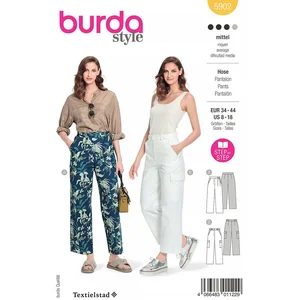 Patron Burda 5902 - Pantalons droits avec des poches du 34 au 44 (FR)(...) -