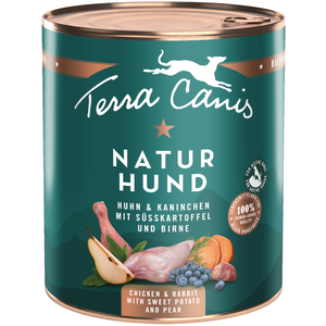 6x800g poulet et lapin avec patate douce et poire Terra Canis Naturhund pâté pour chien pas cher