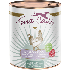 Terra Canis First Aid 6 x 800 g pour chien - poulet, carottes, pommes de terre, fromage cottage, camomille pas cher