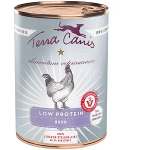 6 x 400 g Terra Canis Alimentum Veterinarium Low Protein au poulet, nourriture humide pour chien pas cher