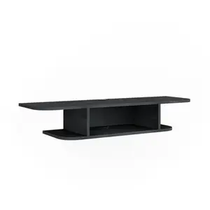 Meuble tv Lorio 105x18.2cm avec compartiments ouverts Béton noir Vicco pas cher
