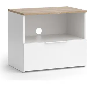Meuble TV Wido 60x50cm avec tiroir Blanc/Sonoma Vicco pas cher