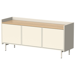 Meuble TV Velina 140x63cm avec 3 portes Crème Chêne Vicco pas cher
