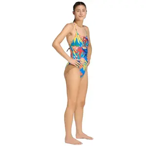adidas Sportswear MEXICANA FLORALS TIE-BACK BADPAK - Dames - Blauw pas cher