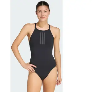 adidas Sportswear Iconisea Geribbeld Badpak met Cups en Dunne Bandjes - Dames - Bruin