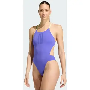 Adidas Performance Ripstream 3-Stripes Tie-Back Badpak - Dames - Paars pas cher
