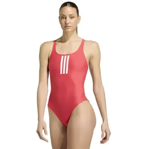 Adidas Performance 3-Stripes V-Back Badpak - Dames - Rood pas cher