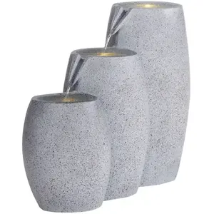 BELIANI Fontaine de jardin ARKLE LED Gris pas cher
