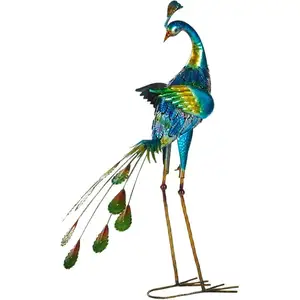 BELIANI Statue de jardin PEACOCK Bleu pas cher