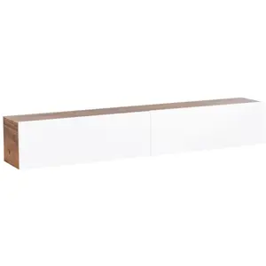 BELIANI Meuble Tv Mural Gladstone Marron/Blanc pas cher