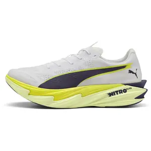Chaussures Puma Deviate NITRO Elite 4 Blanc Jaune SS26, Taille 40 - EUR pas cher