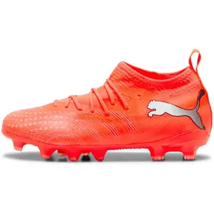 Puma, Garçons, Chaussures de football, FUTURE 9 MATCH FG/AG Jr (38), Orange, Blanc